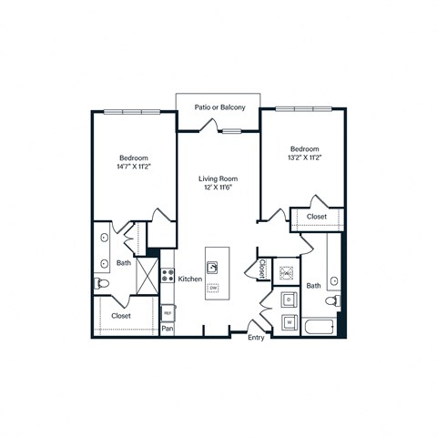 B1-1 floorplan layout Berkshire Ballantyne